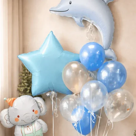 9 латексных шаров(30см) и 3 фольгированных шара